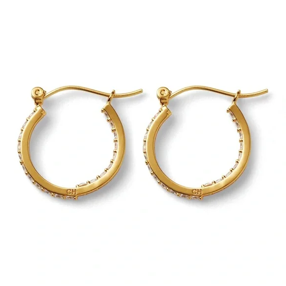 Crystal Haze Mini Serena Hoops - Clear - Picture 3 of 8